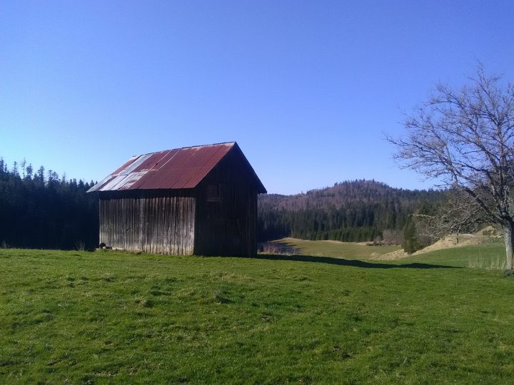 Cabane face à la roche de Combe Noire