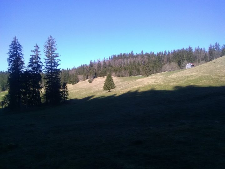 Cabane face à la roche de Combe Noire